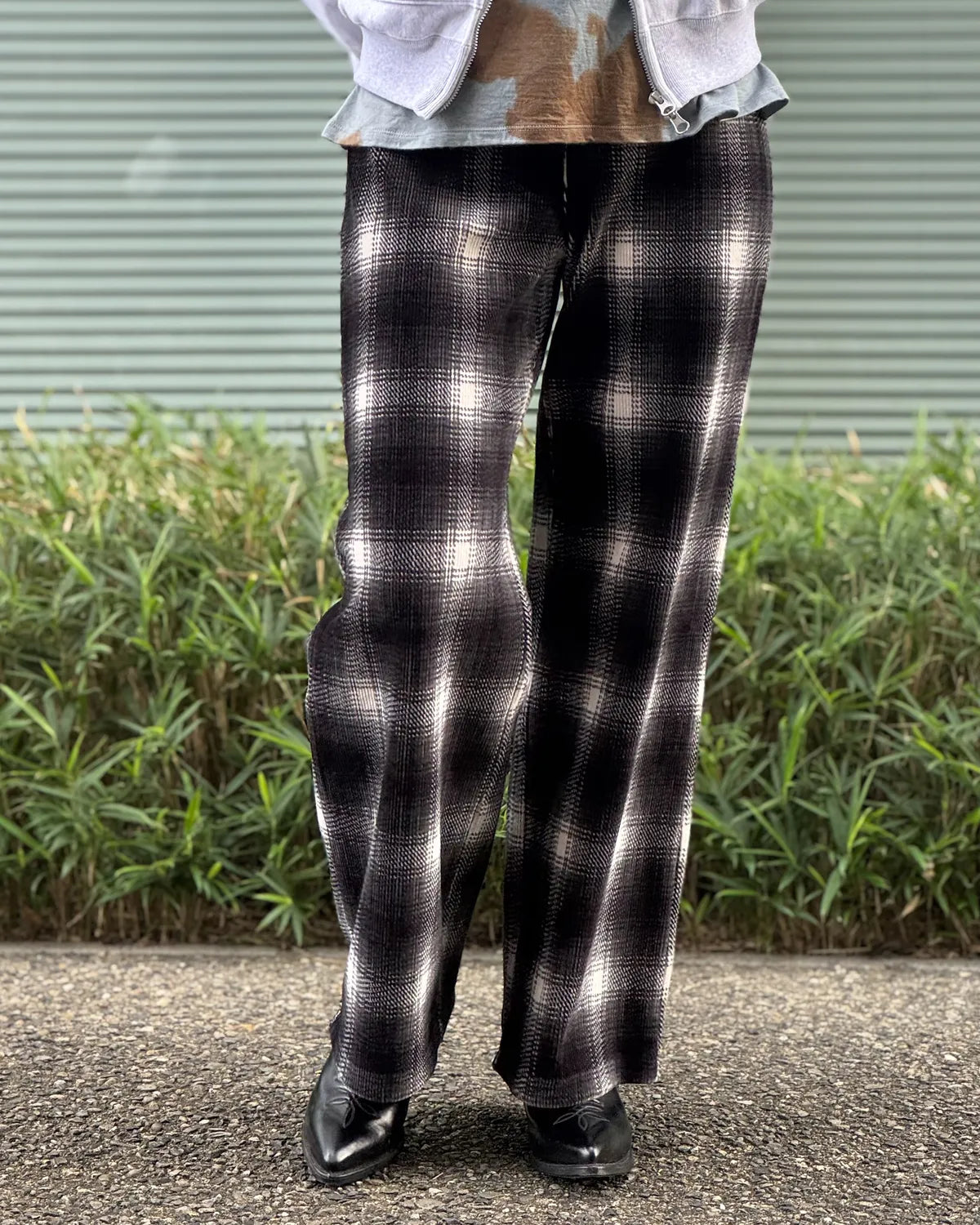 PHEENY / Ombre Check Stretch Corduroy Wide Pants (PA26-CS16)