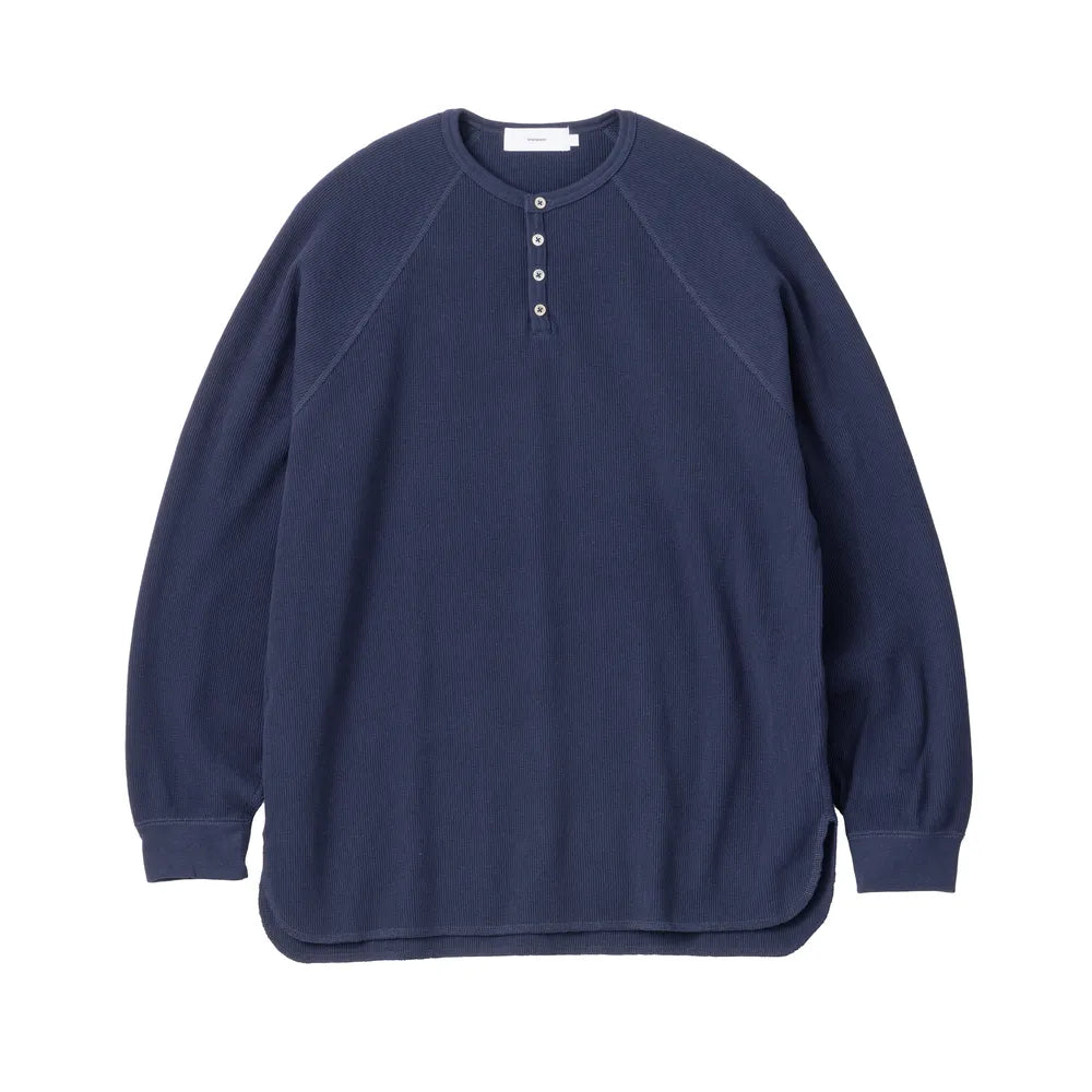 Graphpaper / Waffle L/S Henley Neck Tee (GU241-70136B)