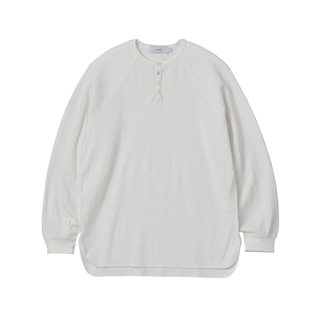 Graphpaper / Waffle L/S Henley Neck Tee (GU241-70136B)