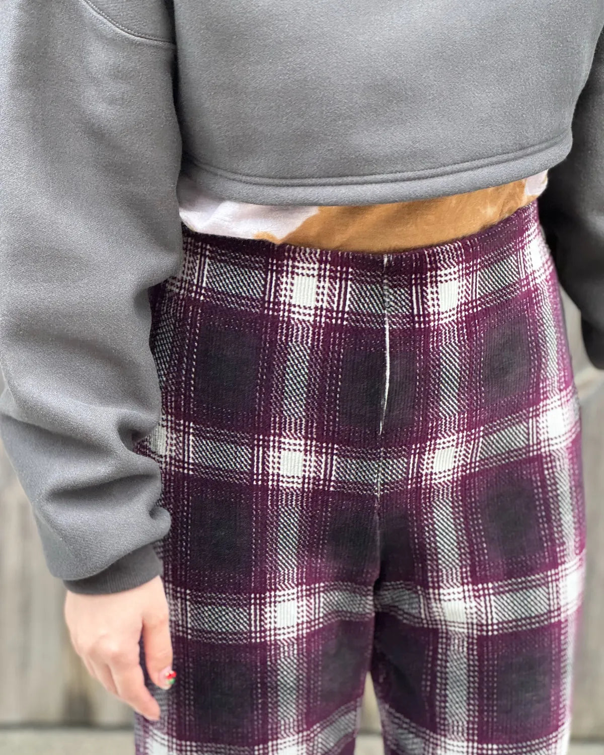 PHEENY / Ombre Check Stretch Corduroy Wide Pants (PA26-CS16)