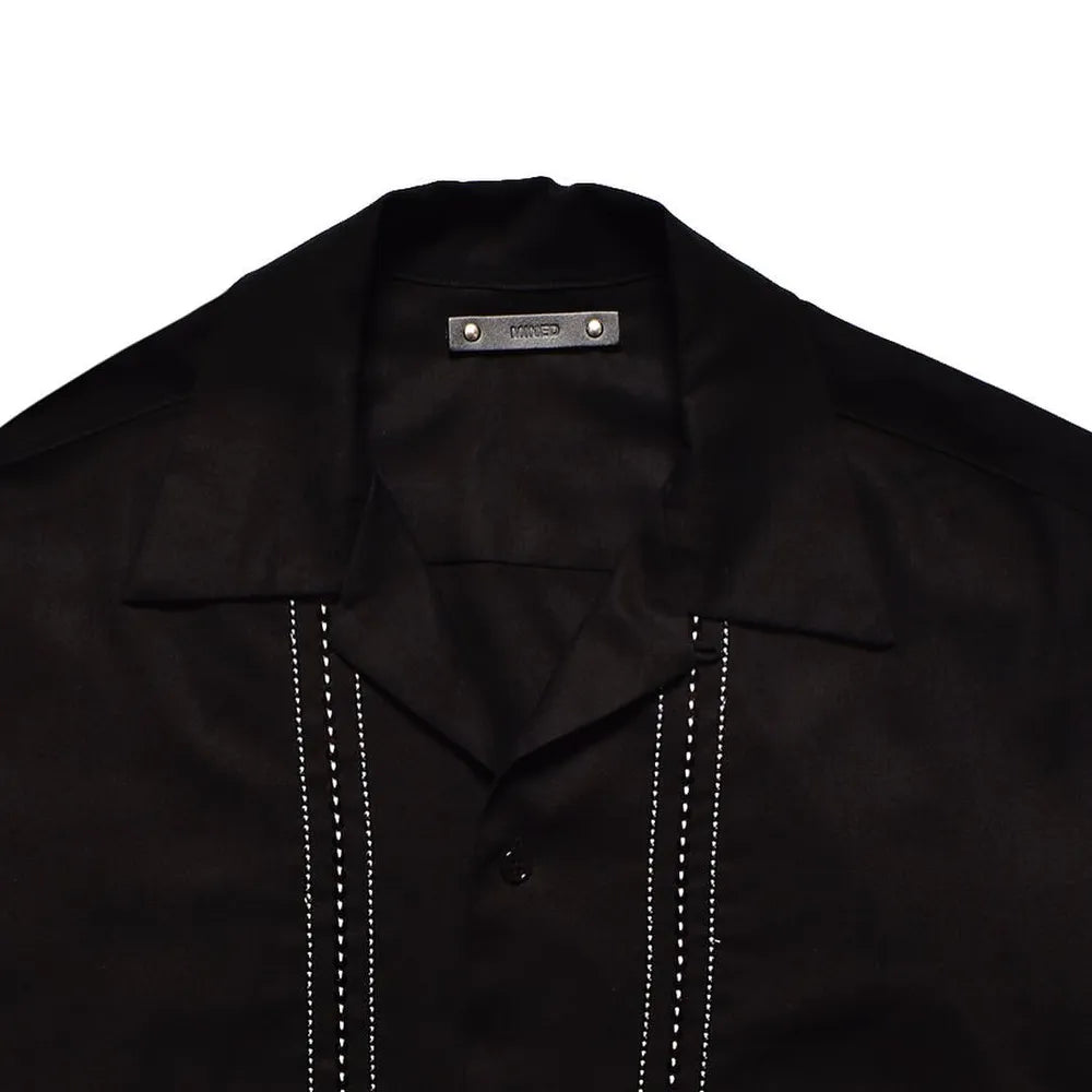 MINEDENIM  / Rayon Spangle Panel Line Open Collar Shirt (2404-5002)