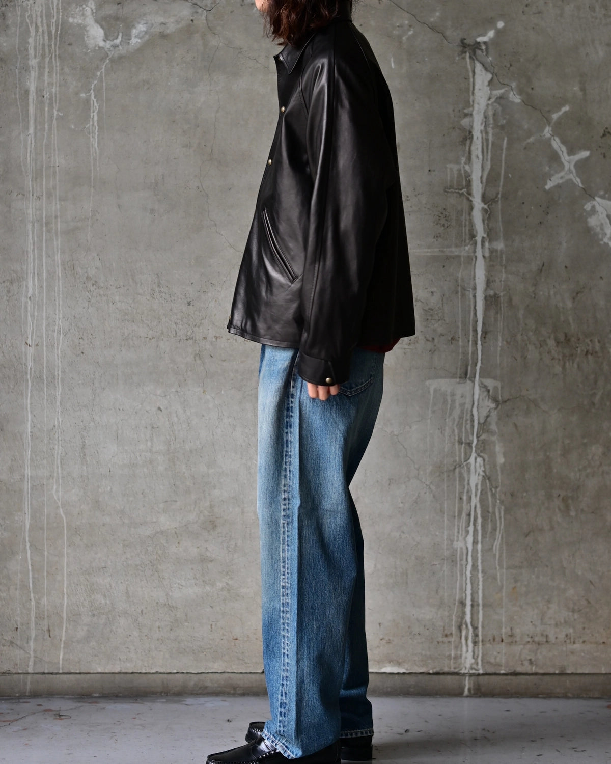 A.PRESSE / Leather Coach Jacket (26AAP-01-01)