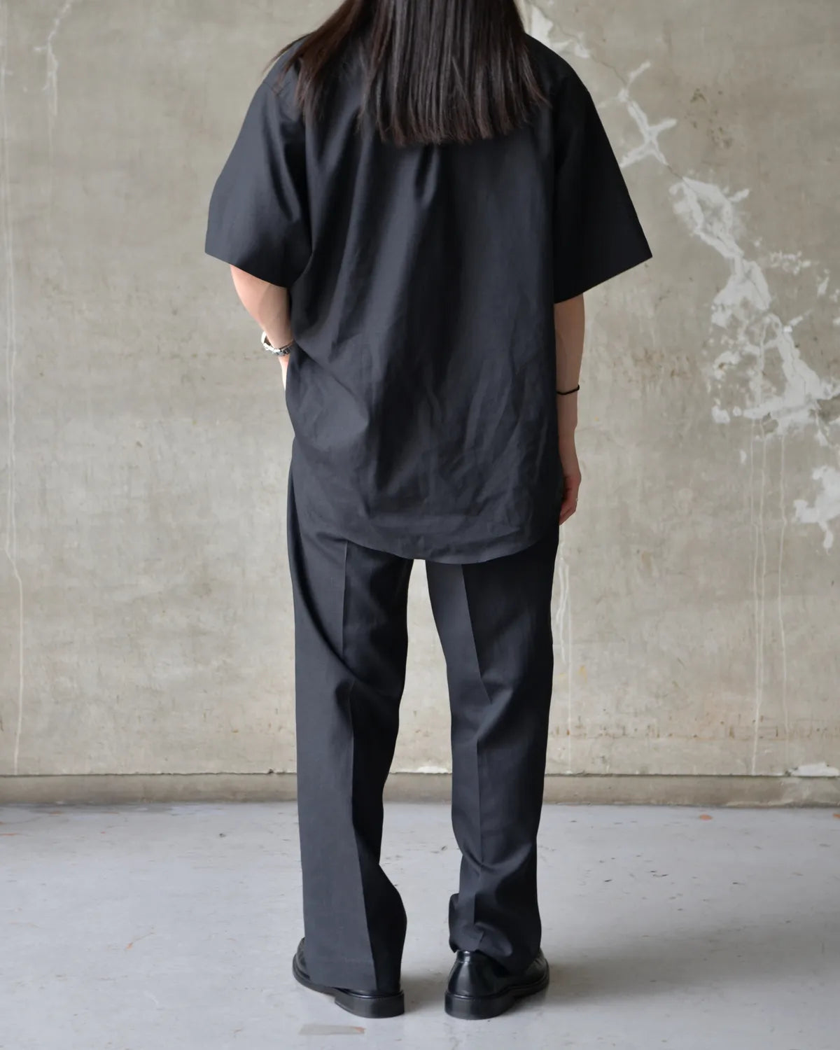 MARKAWARE / Organic Wool Hemp Tropical / Flat Tapered Trousers (A26B06PT01C)