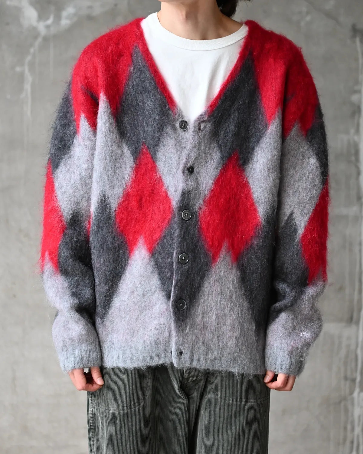 GDC / Argyle Mohair Cardigan (GD0465)