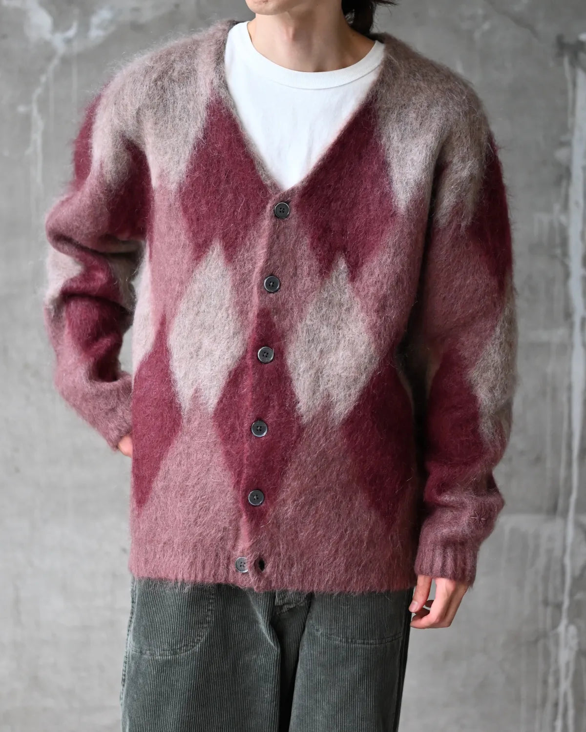 GDC / Argyle Mohair Cardigan (GD0465)
