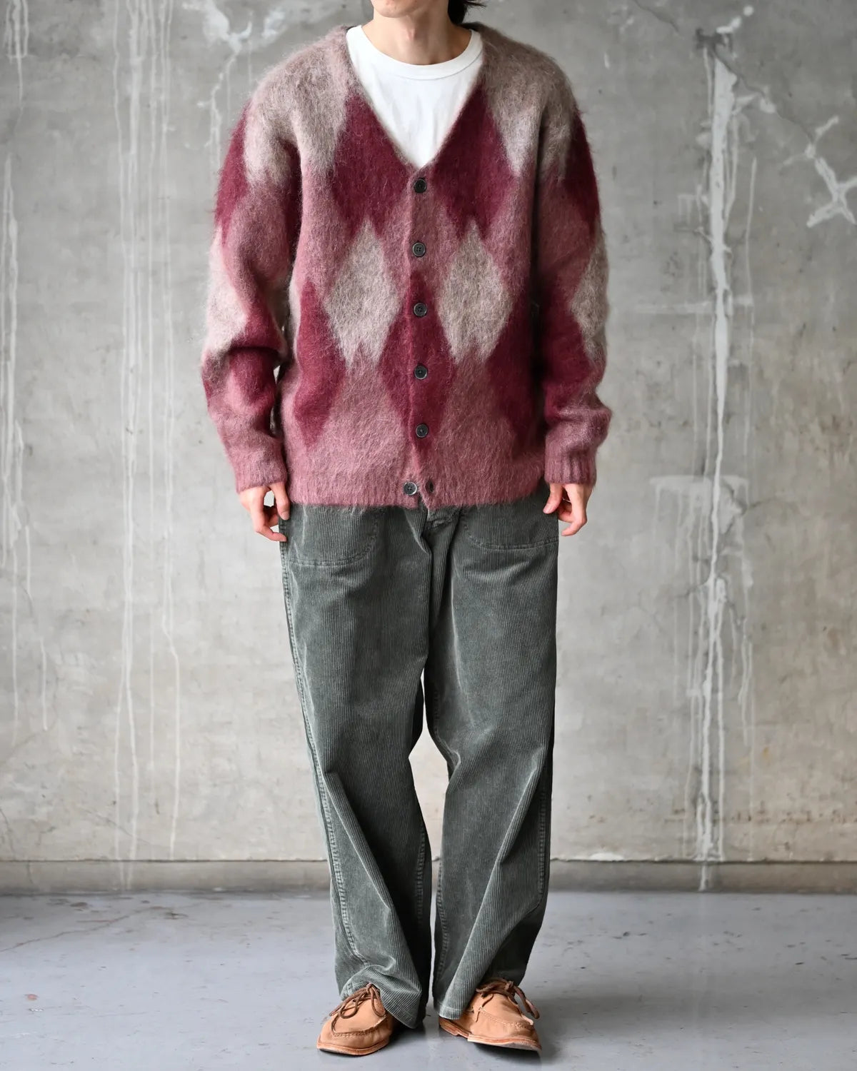GDC / Argyle Mohair Cardigan (GD0465)