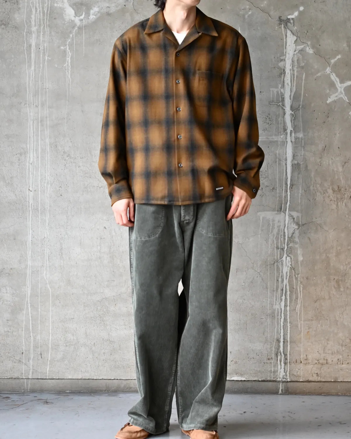 WACKO MARIA × PENDLETON / WOOL OMBRE CHECK OPEN COLLAR SHIRT L/S -TYPE-2- (26FW-WMS-PE02)