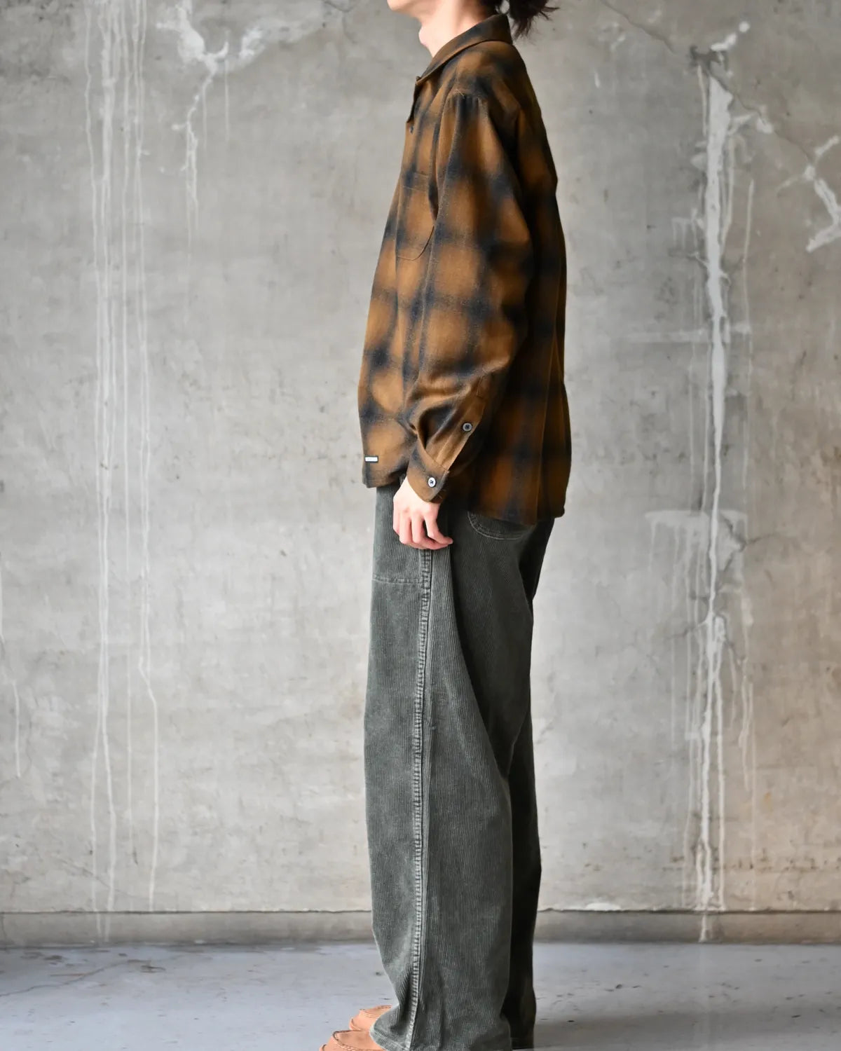 WACKO MARIA × PENDLETON / WOOL OMBRE CHECK OPEN COLLAR SHIRT L/S -TYPE-2- (26FW-WMS-PE02)