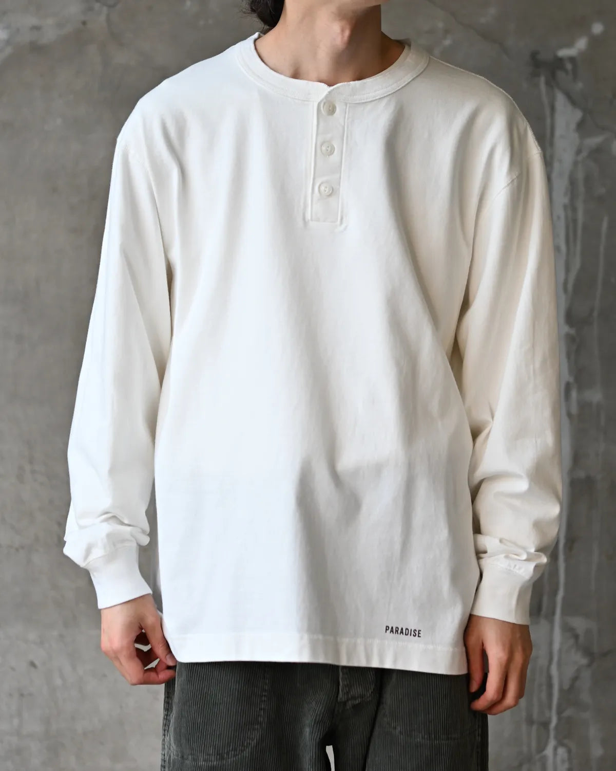 WACKO MARIA × HEALTHKNIT / HENLEY NECK LONG SLEEVE T-SHIRT (26FW-WMT-HK01)