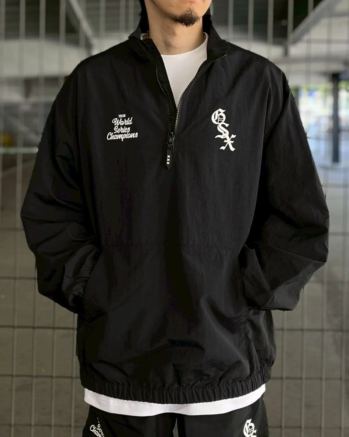 GOD SELECTION XXX / GSX Logo Half-Zip Pullover Track Jacket (GX-S26-JK-01)