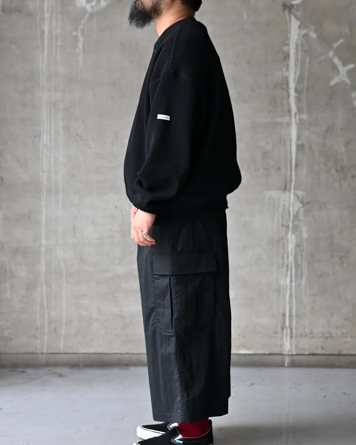 COOTIE PRODUCTIONS / N/C Waffle Henley-Neck Pullover (CTE-26A318)