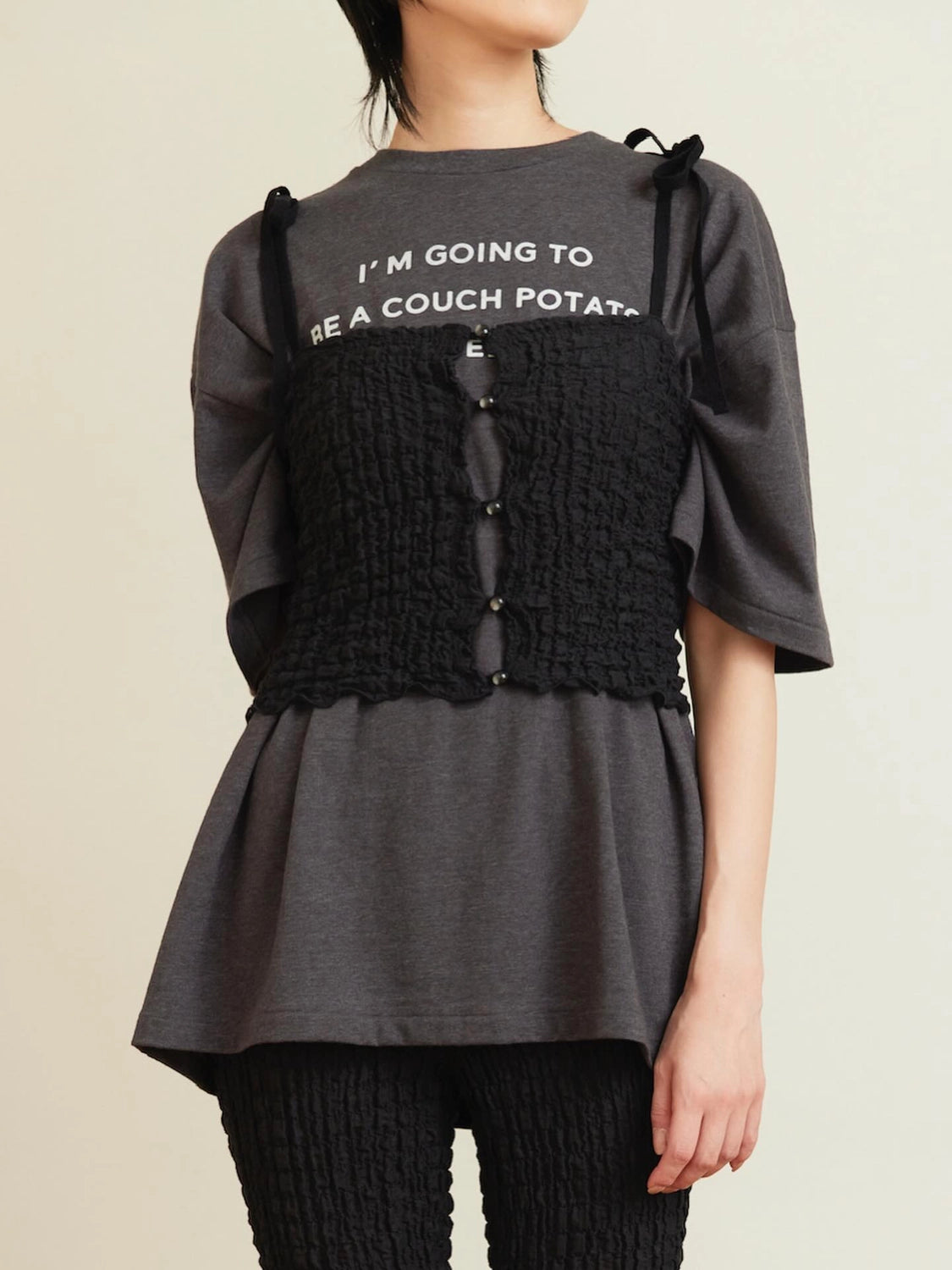 PHEENY / Flocked Vintage Jersey Tee (PS26-CS07)