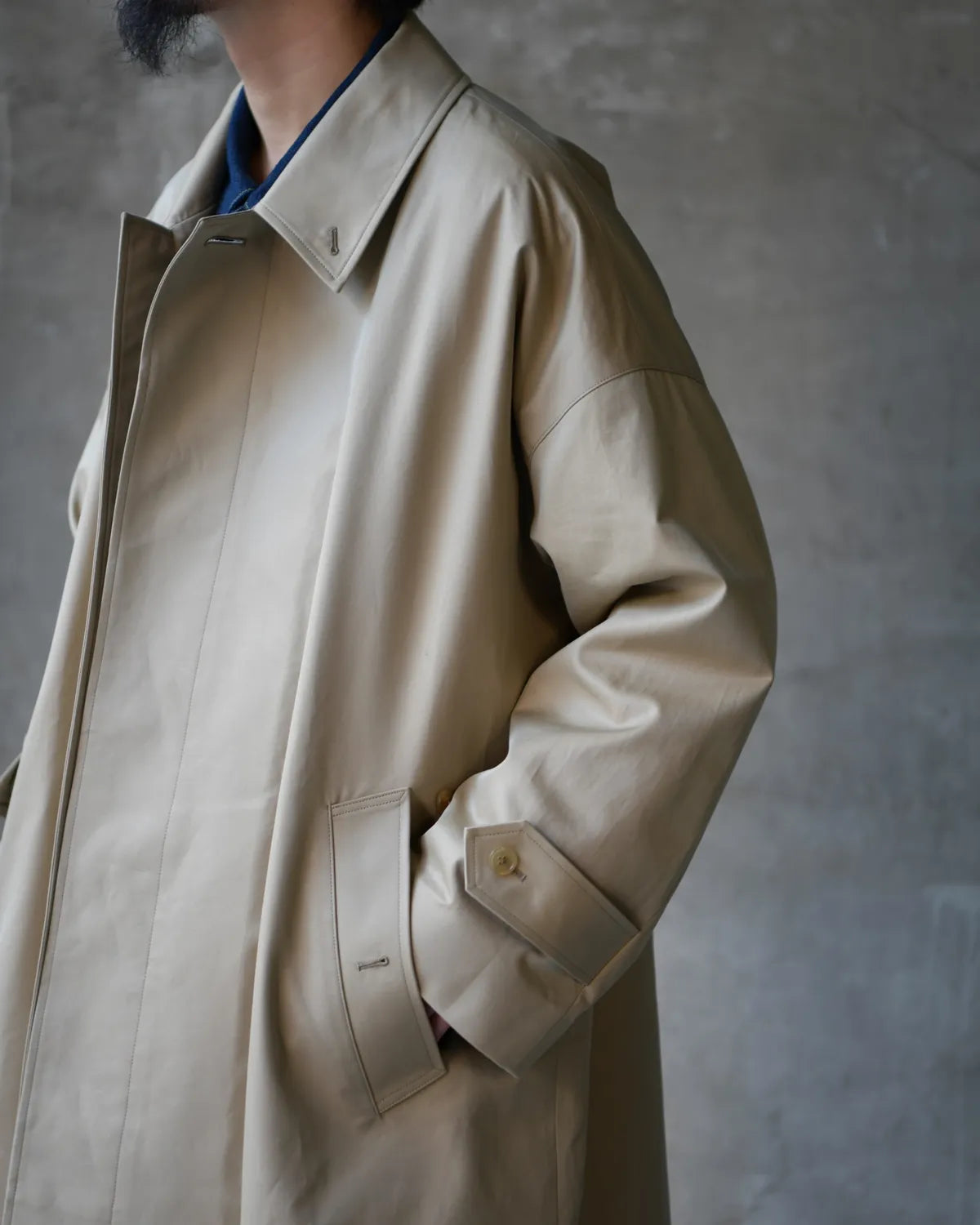 MARKAWARE / Organic Giza Gabardine Huge Single Trench Coat (A26A01CO01C)