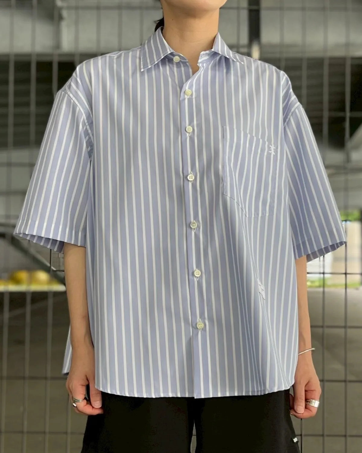 GOD SELECTION XXX / Initial Logo Stripe S/S Shirt (GXL-S26-SH-01)