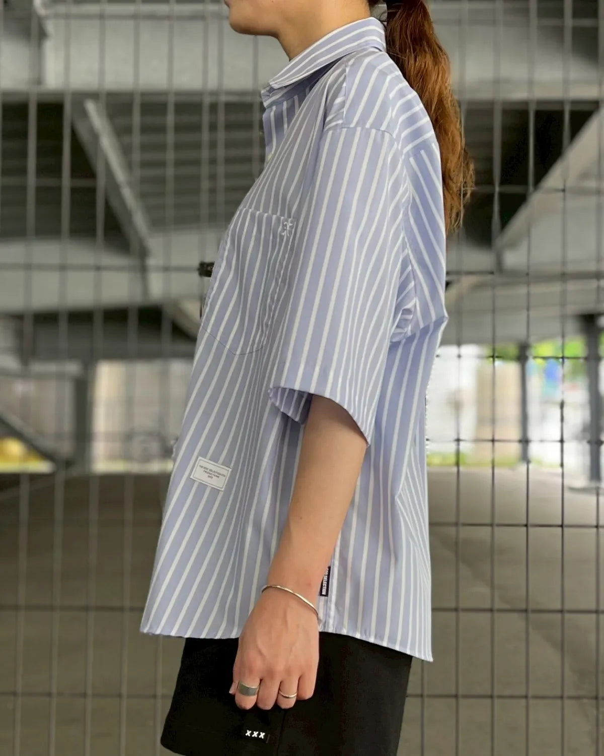 GOD SELECTION XXX / Initial Logo Stripe S/S Shirt (GXL-S26-SH-01)