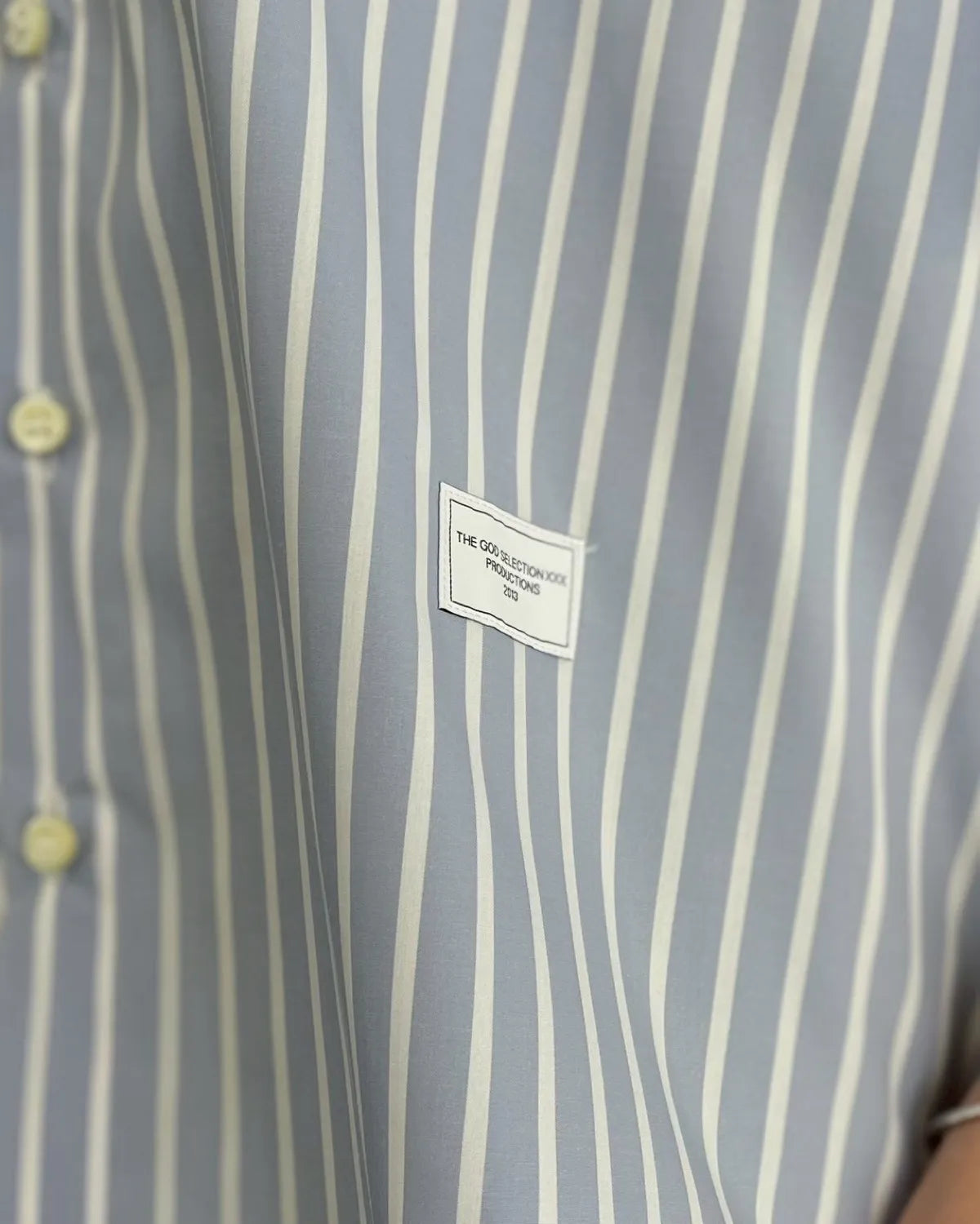 GOD SELECTION XXX / Initial Logo Stripe S/S Shirt (GXL-S26-SH-01)
