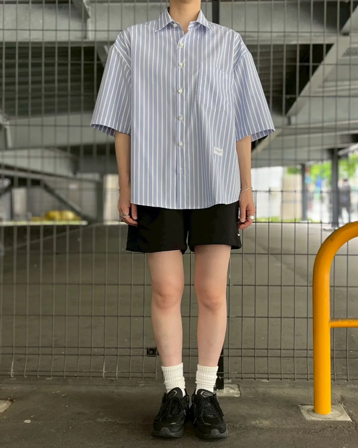 GOD SELECTION XXX / Initial Logo Stripe S/S Shirt (GXL-S26-SH-01)