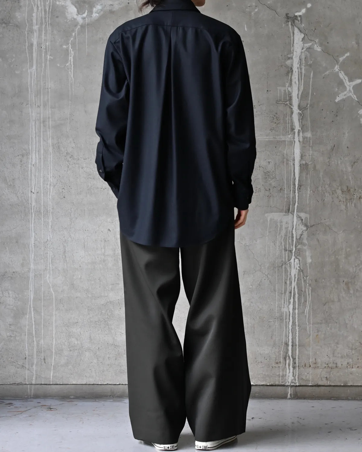 marka / Wool Gabardine Washer Tumbler / Double Pleated Wide Trousers (M26D07PT01C)
