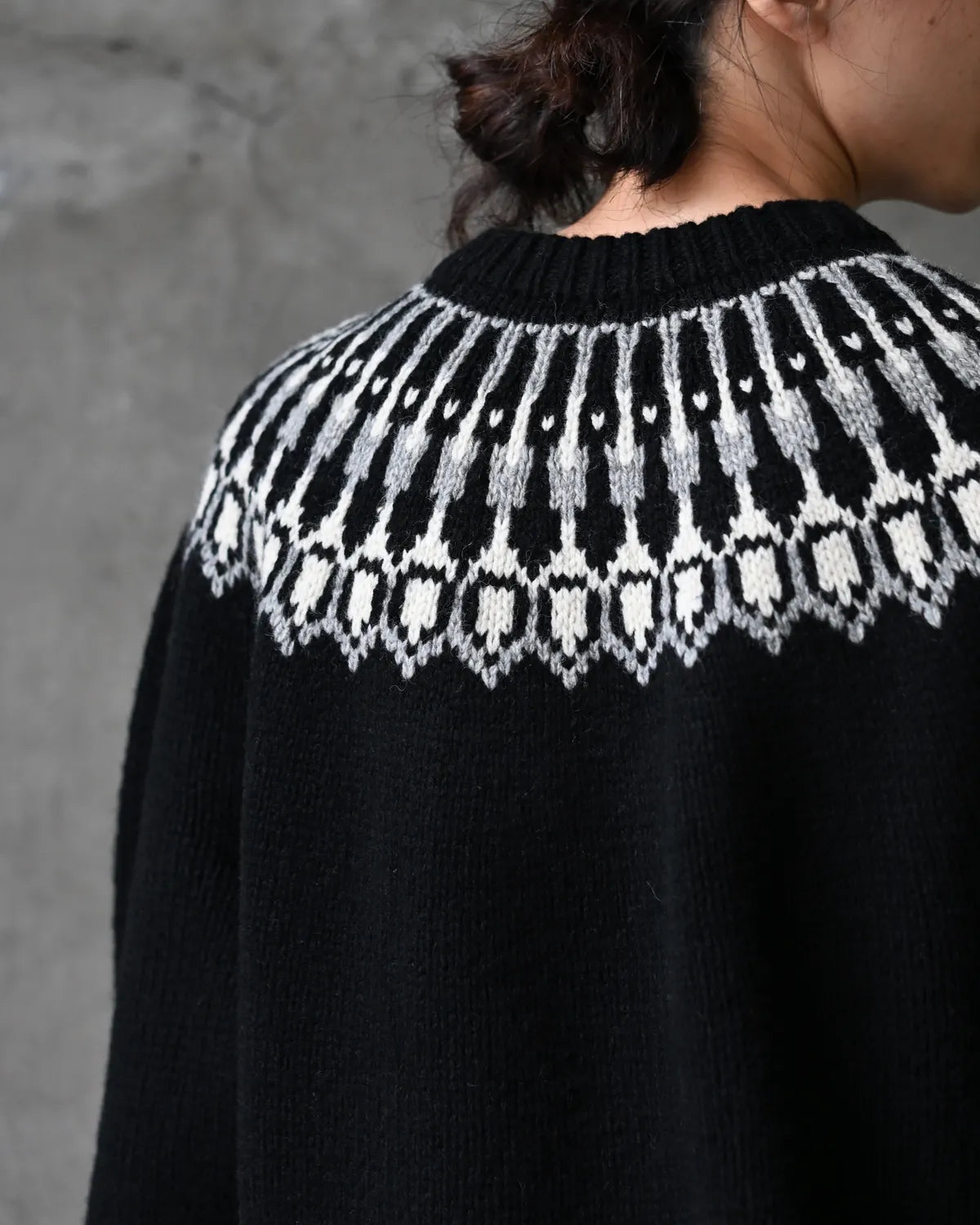NONNATIVE / EXPLORER HAND-KNIT CREW SWEATER LINCOLN WOOL YARN (NN-K4908)