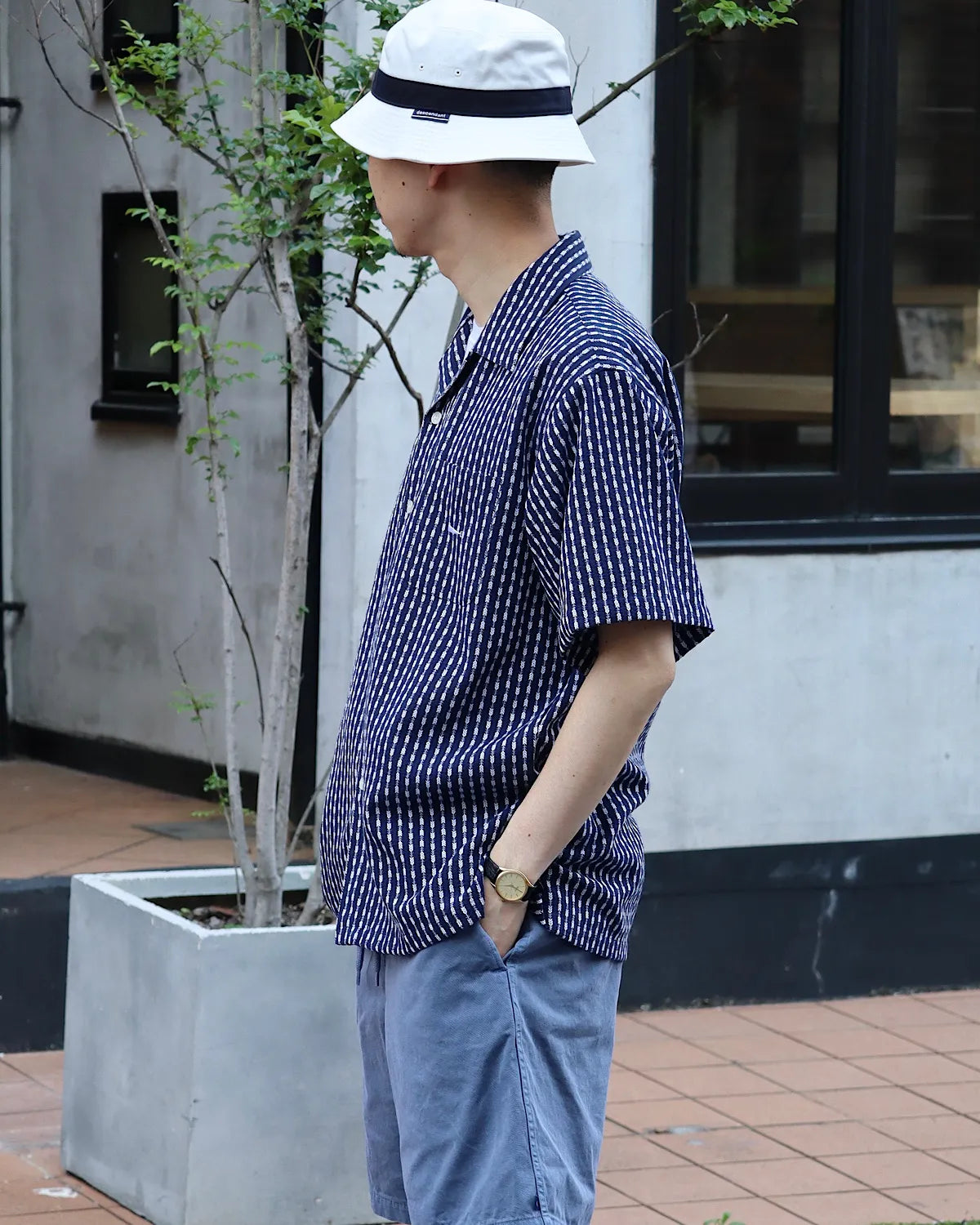 DESCENDANT / PIER OPEN COLLAR TEXTILE SS SHIRT (261CPDS-SHM06)