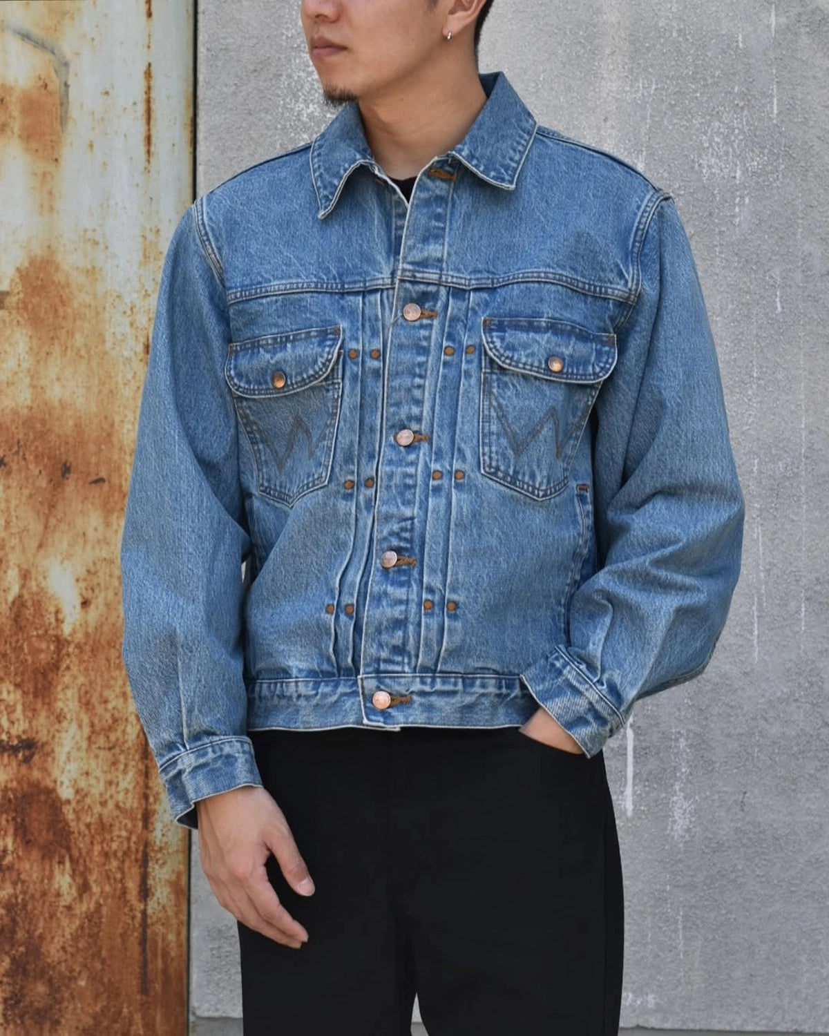WACKO MARIA × WRANGLER / WASHED DENIM TRUCKER JACKET -TYPE-2- (25SS-WMO-WG02)