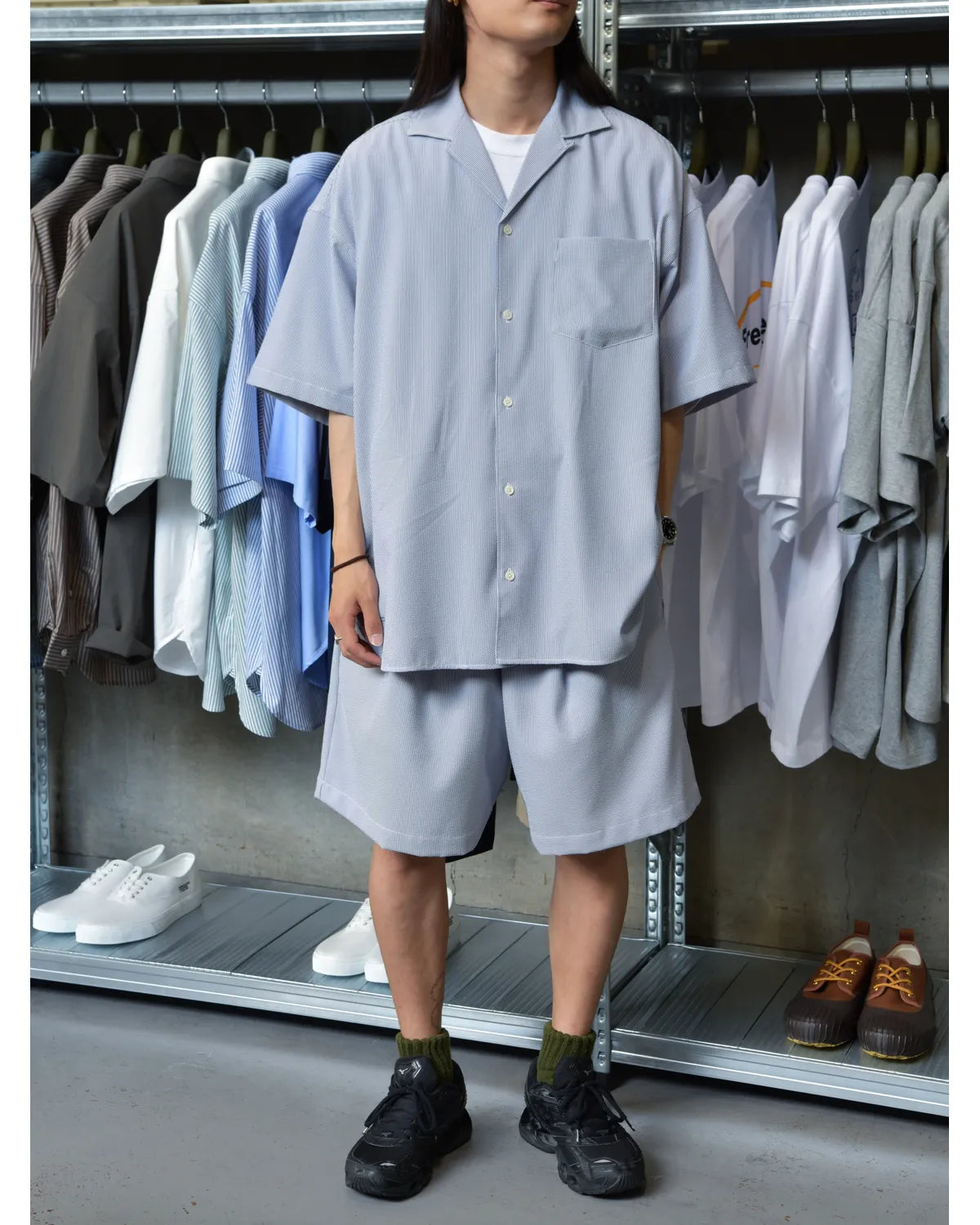 FreshService / SEERSUCKER STRIPE EASY SHORTS (FSC262-40114)