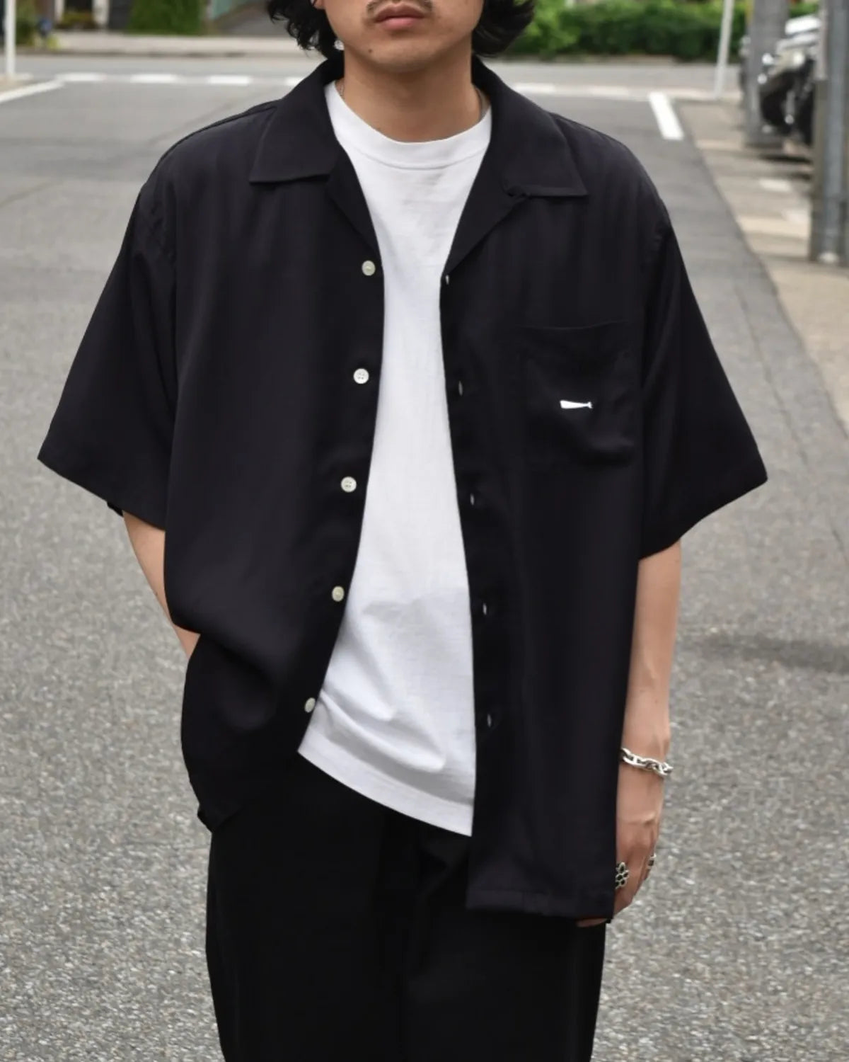 DESCENDANT / PIER OPEN COLLAR SS SHIRT (251TQDS-SHM06)