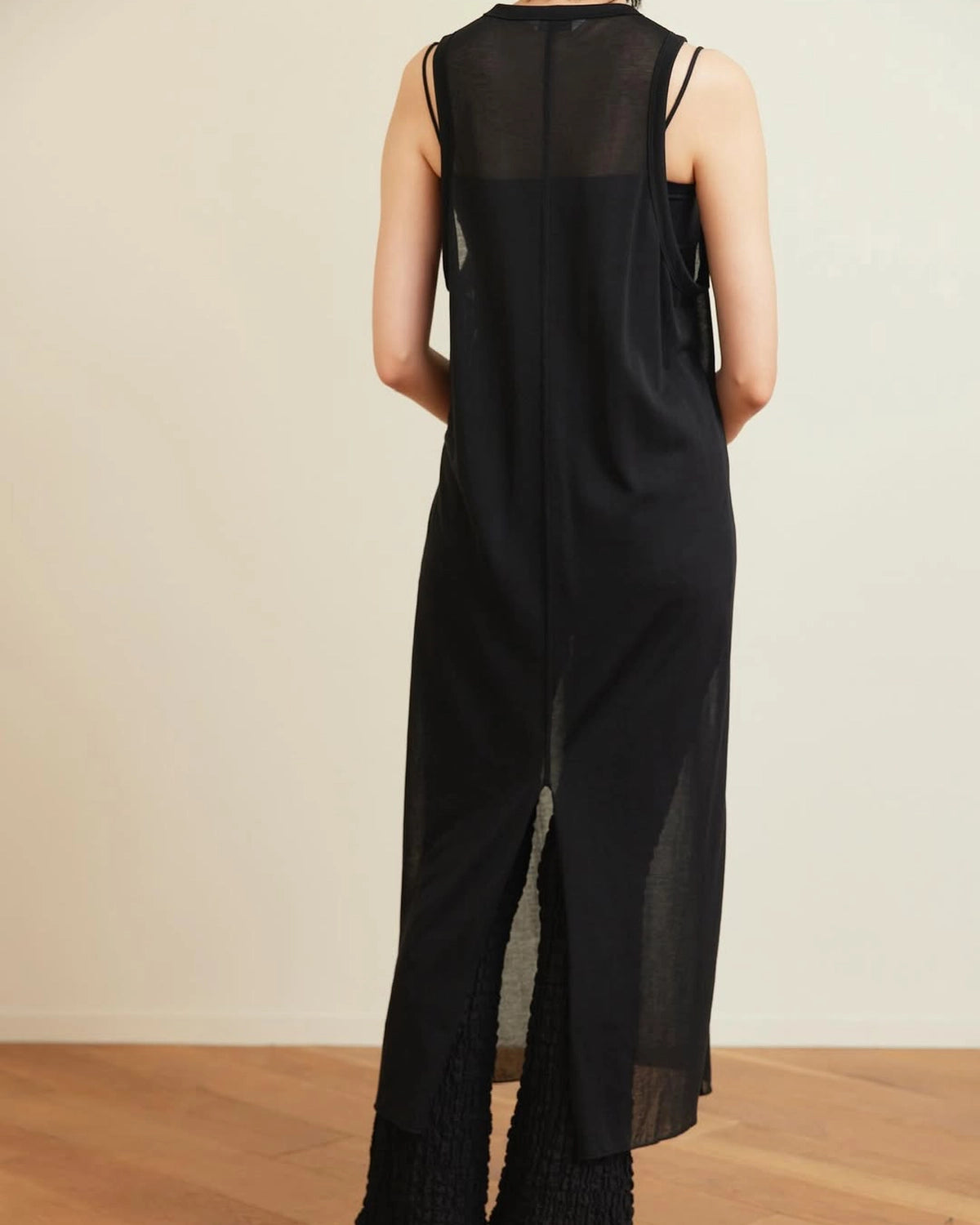 PHEENY / Sheer Jersey American Sleeve Dress (PS26-CS24)