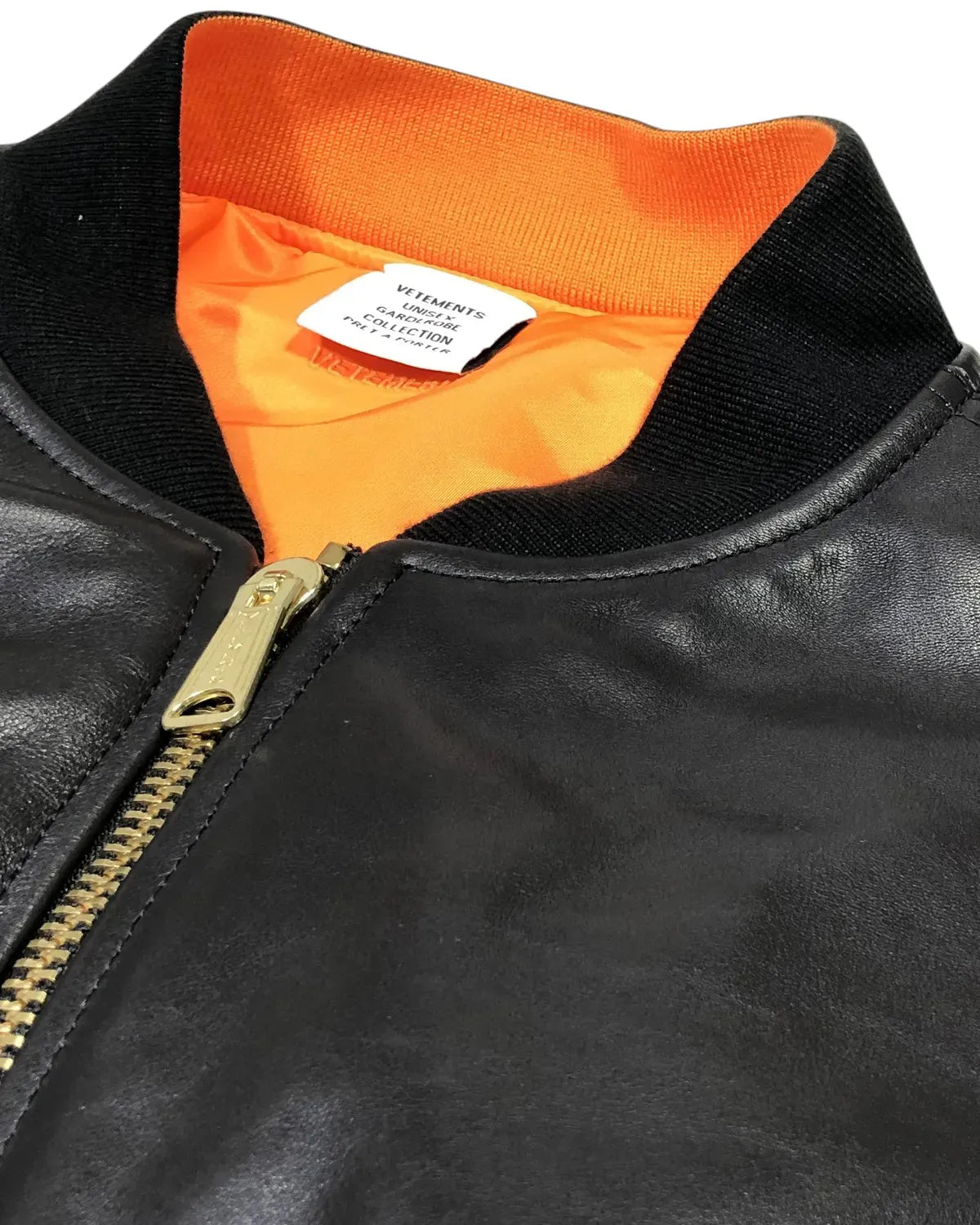 VETEMENTS / OVERSIZED LEATHER BOMBER JACKET (UH76LB300B)