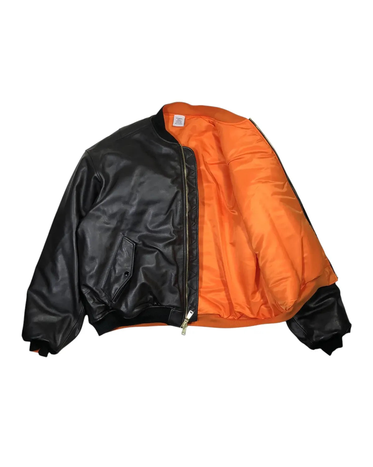 VETEMENTS / OVERSIZED LEATHER BOMBER JACKET (UH76LB300B)
