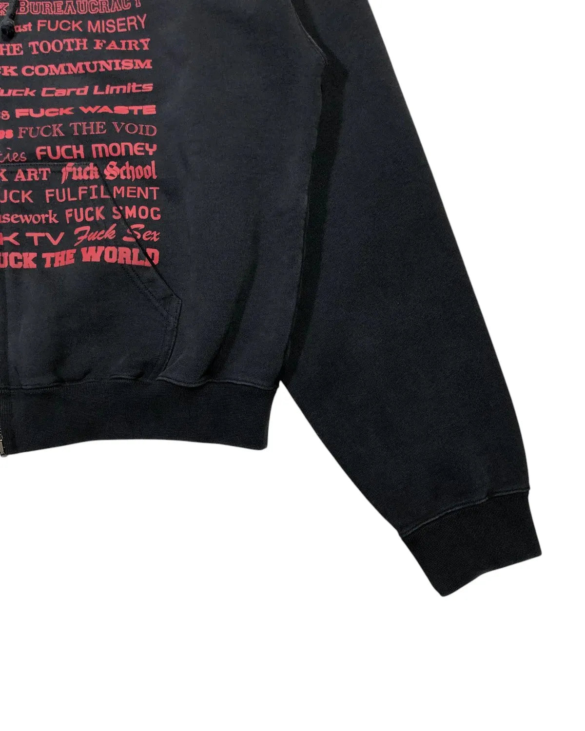 VETEMENTS / FUCK FITTED ZIP-UP HOODIE (UH78ZU660B)