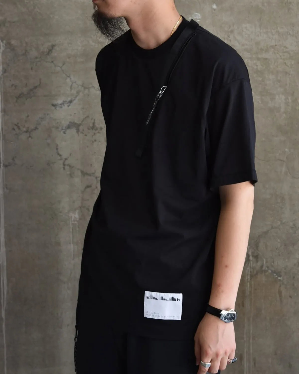 ALMOSTBLACK / CREW NECK ZIPPER POCKET (25AWGAB-CS02)