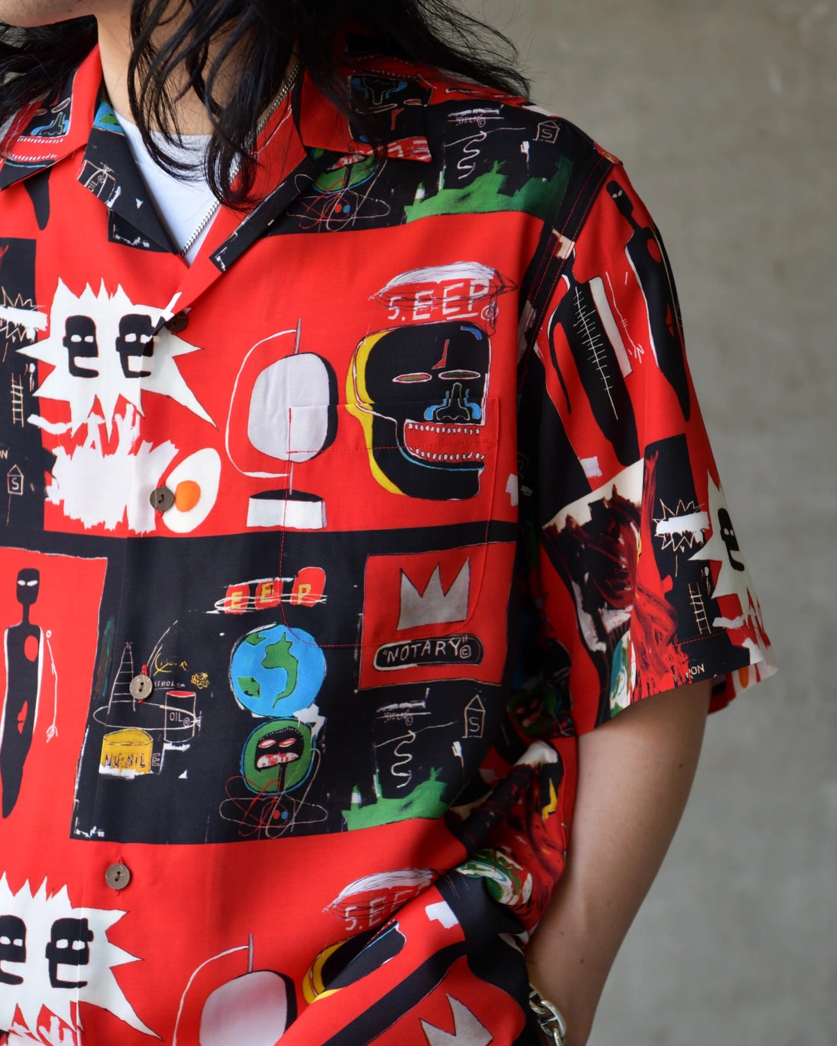 WACKO MARIA × JEAN-MICHEL BASQUIAT / S/S HAWAIIAN SHIRT -TYPE-2- (BASQUIAT-WM-HI26)