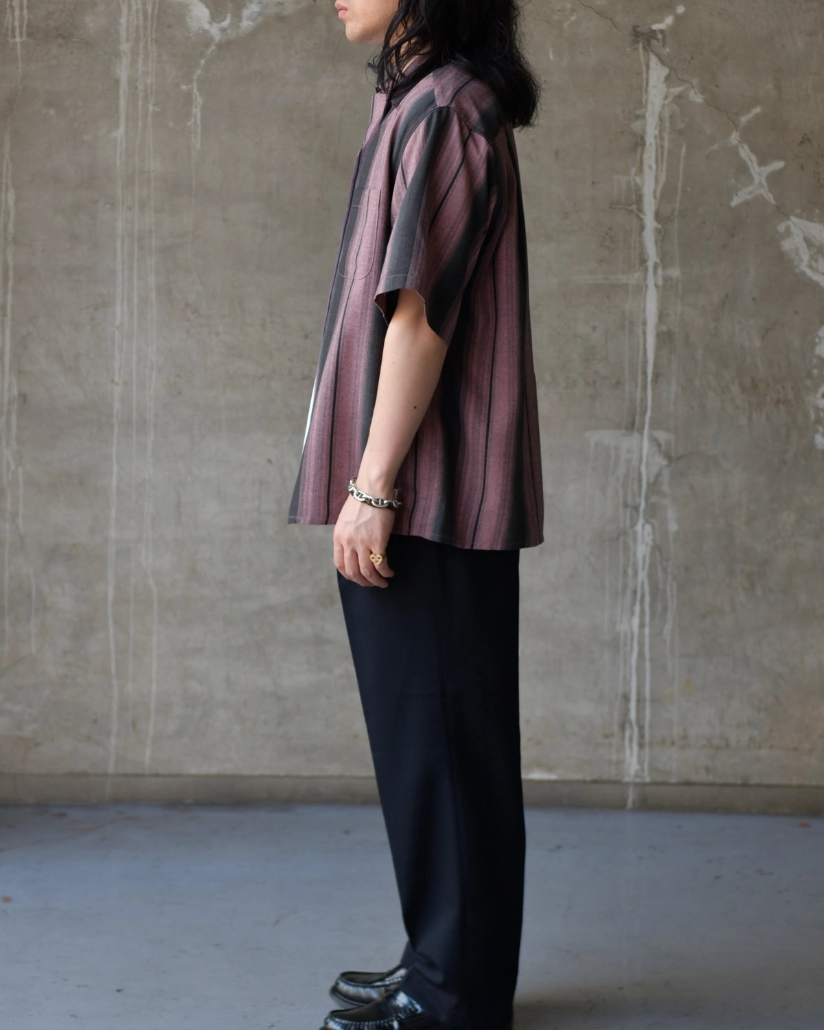 WACKO MARIA / OMBRE STRIPE OPEN COLLAR SHIRT S/S (26SS-WMS-OC12)