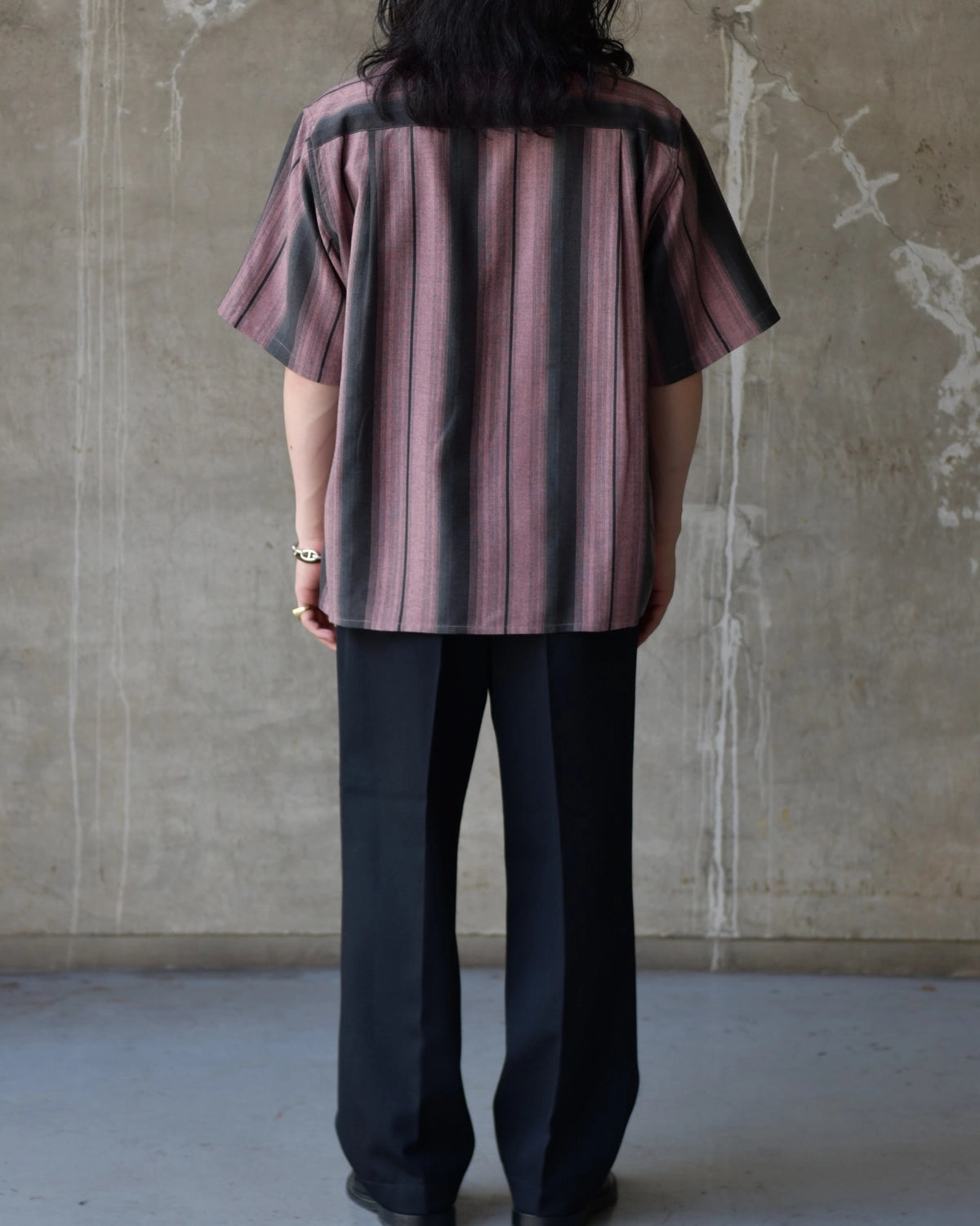 WACKO MARIA / OMBRE STRIPE OPEN COLLAR SHIRT S/S (26SS-WMS-OC12)