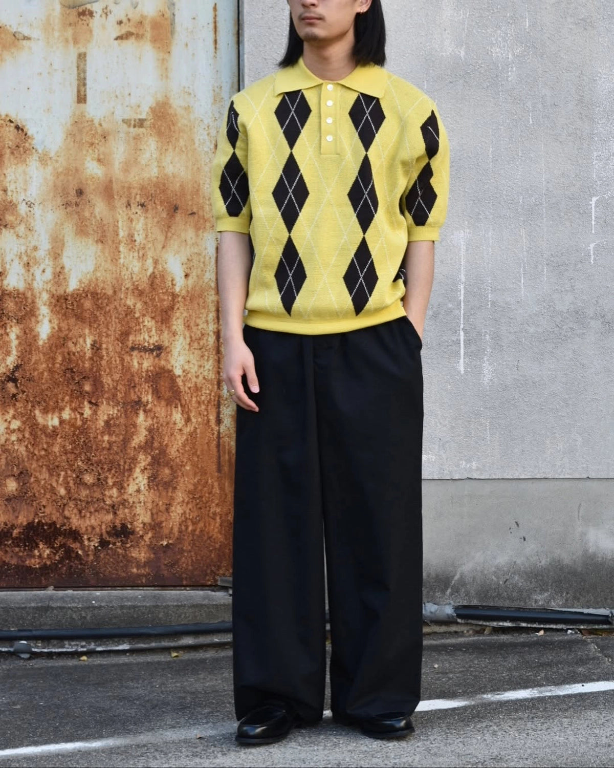refomed / OLD MAN KNIT POLO (REKN-009)