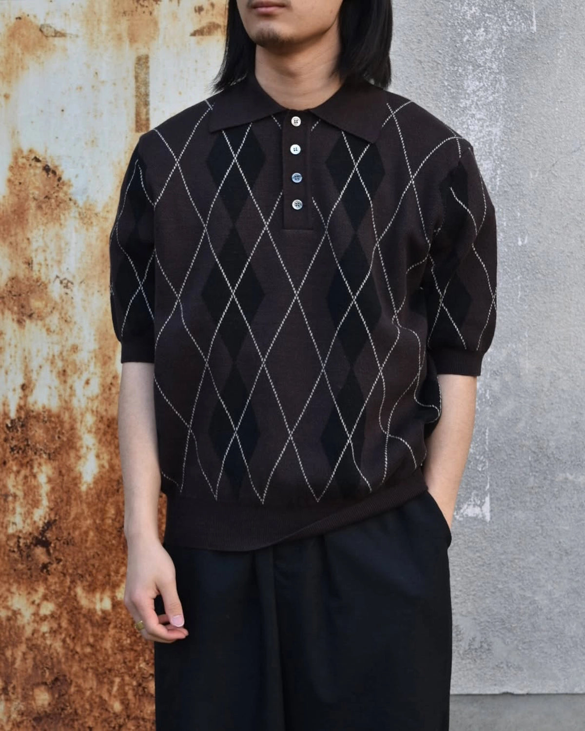 refomed / OLD MAN KNIT POLO (REKN-009)