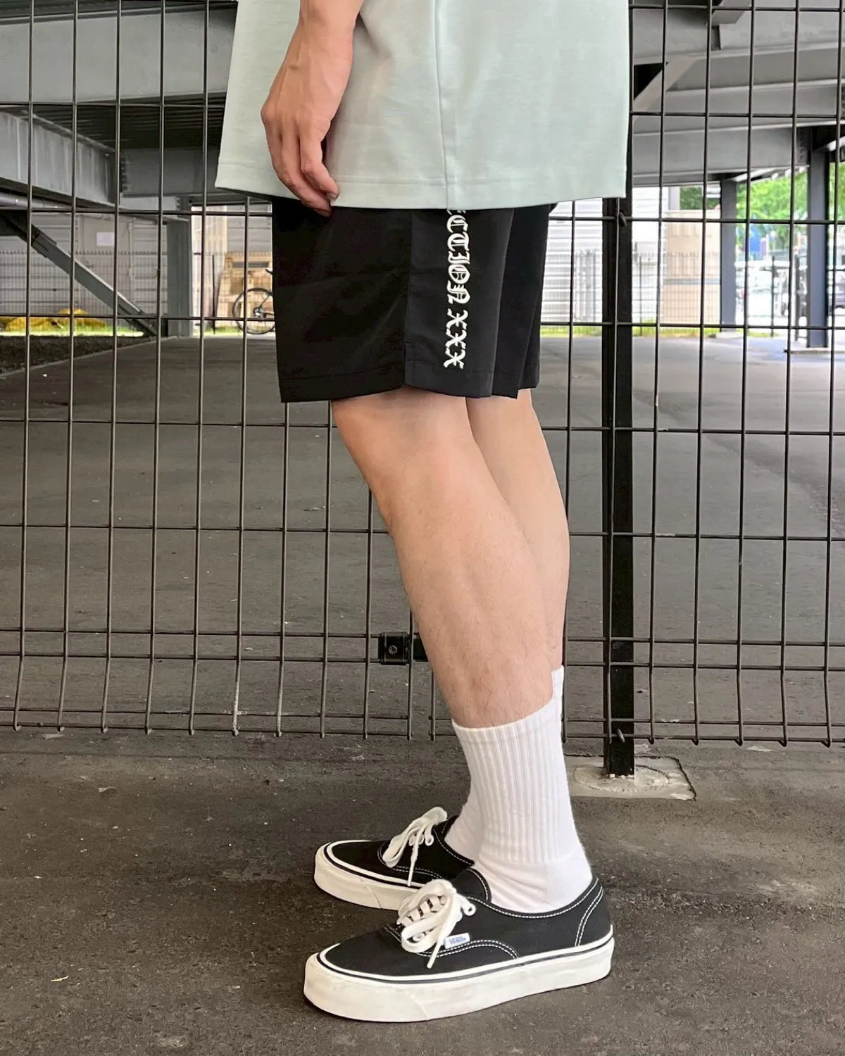 GOD SELECTION XXX / Back Gothic Logo Swim Shorts (GX-S26-SW-01)