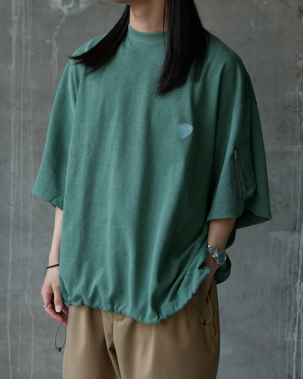 is-ness / Arm Pocket Balloon T-Shirt (26SS_40_1008SST01)