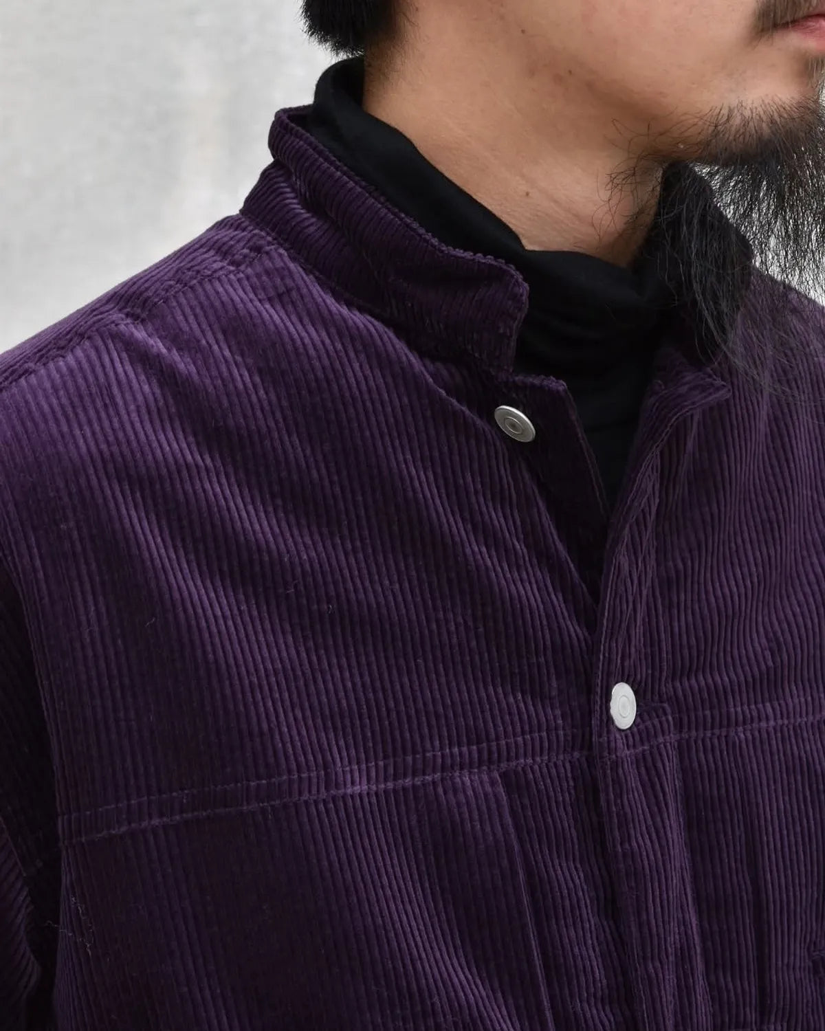 MARKAWARE / Organic Cotton 6-Wale Corduroy Puffed Mandarin Collar Work Jacket (A25C13BL01C)