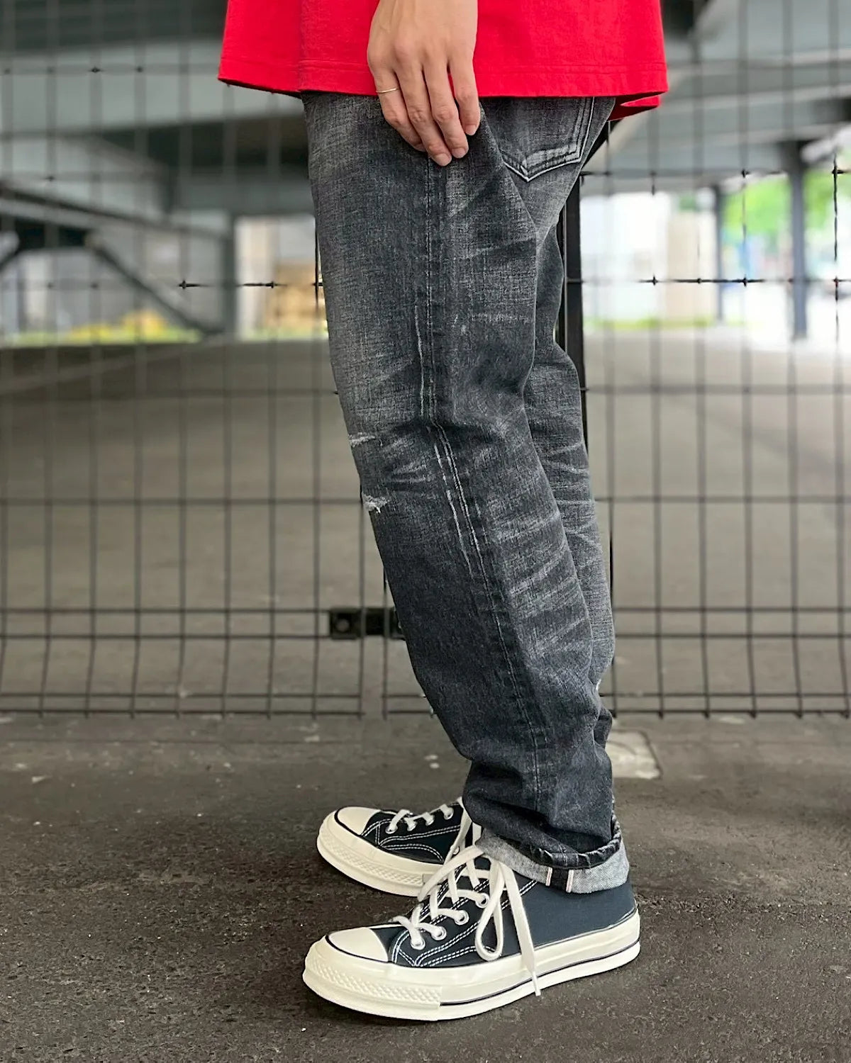 SEQUEL × FRAGMENT / DAMEGE DENIM PANTS (SQ-26SS-PT-08)
