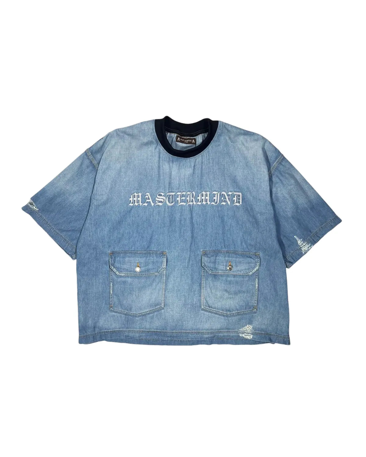 mastermind JAPAN / MJ DISTERSSED SS PULLOVER DENIM SHIRT (MJ25E14-SH024)