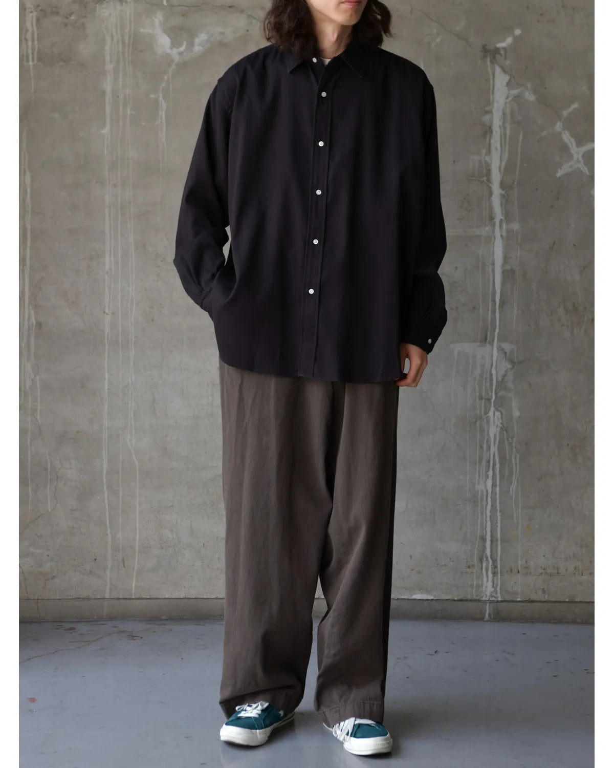 A.PRESSE / Double Weave Twill Regular Collar Shirt (26AAP-02-05)