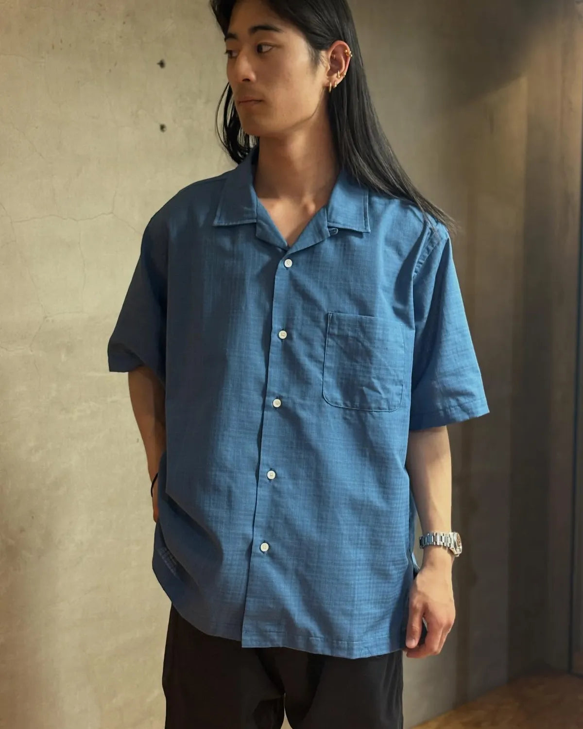 nanamica / Open Collar Panama S/S Shirt (S26SG066)
