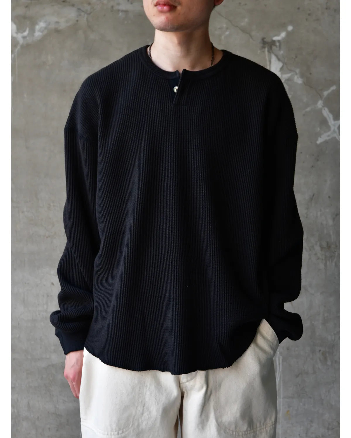is-ness / Thermal Henley Long-sleeve Shirt (26AW_17_1008AWCS01)