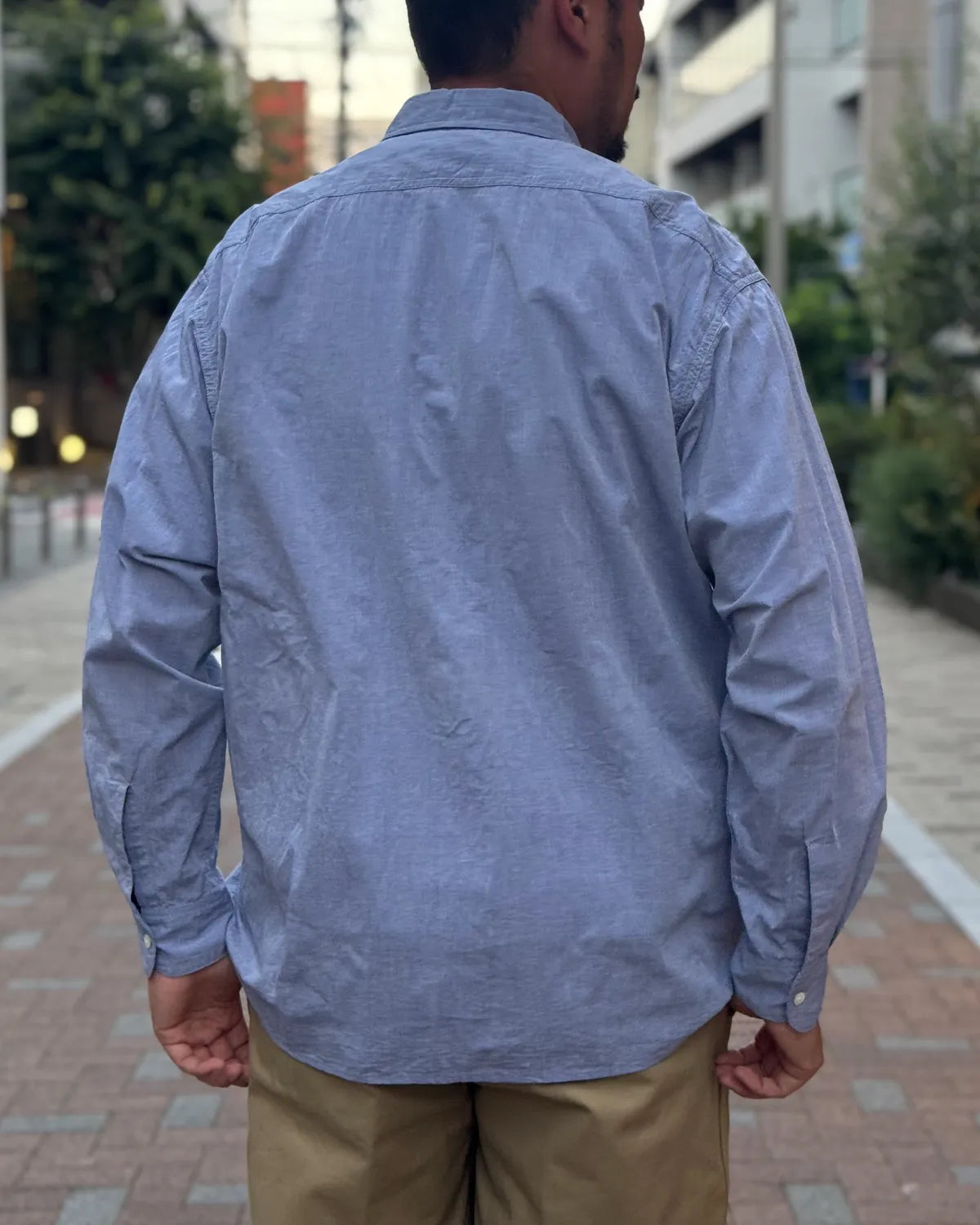 blurhmsROOTSTOCK / Hard Twist Chambray Work Shirtd L/S (bROOTS26F12)