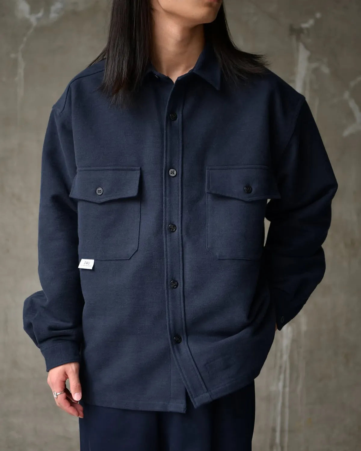 DESCENDANT /  CPO MELTON LS SHIRT (252WVDS-SHM04)