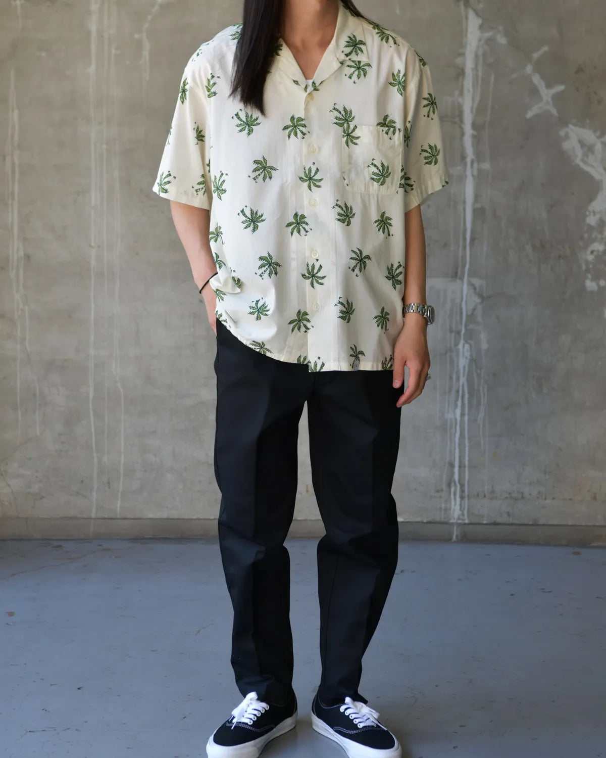 BEDWIN & THE HEARTBREAKERS / S/S PLAN TREE ALOHA SHIRT "ROGERS" (26SB1758)