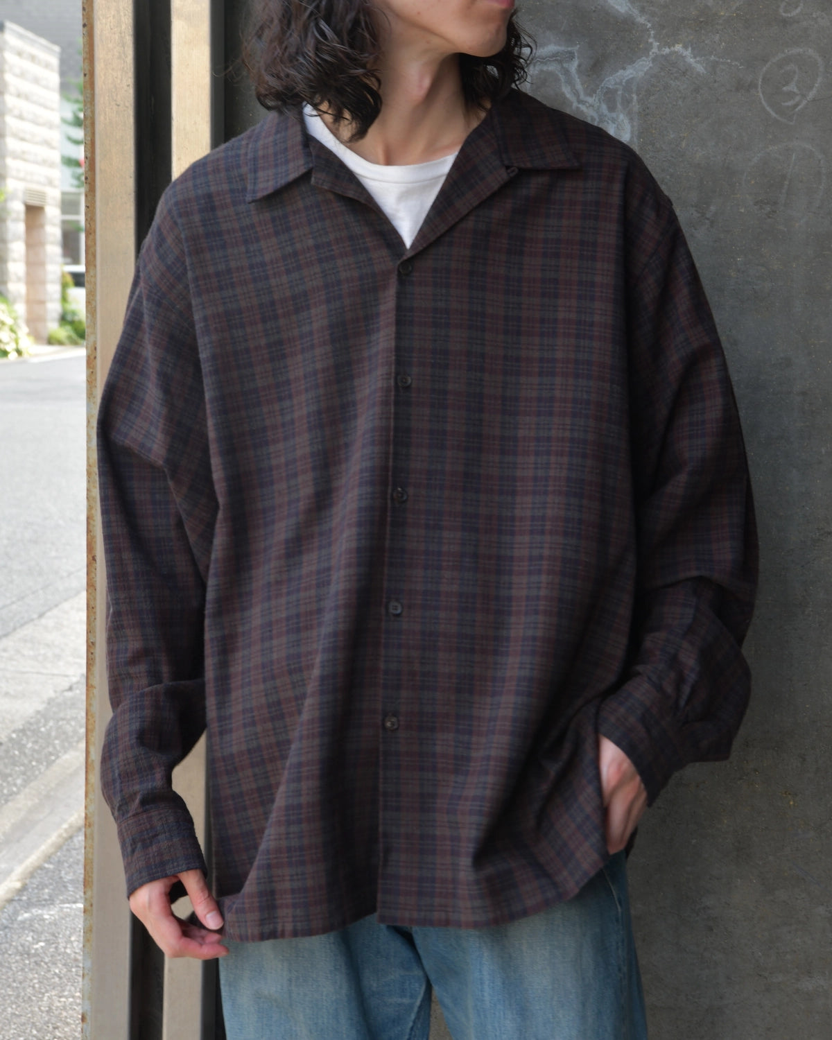 A.PRESSE / Silk Nep Loop Collar Shirt (26AAP-02-13)