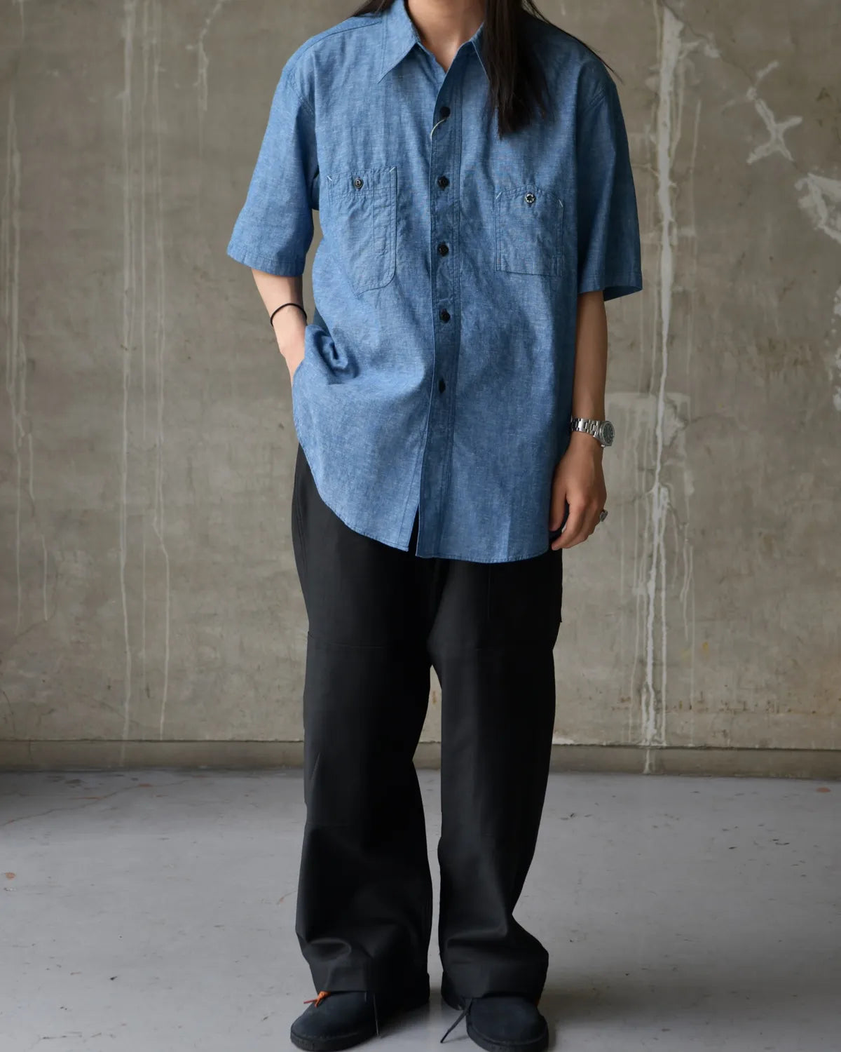BIG YANK / Y1942 S-SLEEVE CHAMBRAY SHIRT (602-261-05)